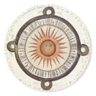Mesoamerican Calendar Classic Round Sticker