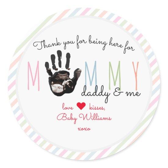 Message from the Bump Ultrasound Cute Baby Shower Classic Round Sticker
