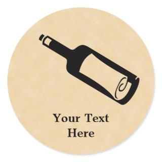 Message in a bottle. classic round sticker