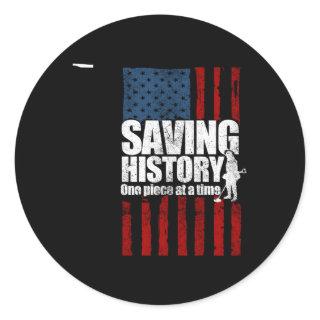 Metal Detectorist Saving History Metal Detecting Classic Round Sticker