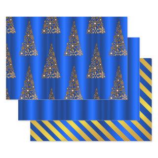 Metallic Gold and Blue Christmas  Sheets