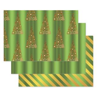 Metallic Gold and Green Christmas  Sheets