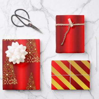 Metallic Gold and Red Christmas   Sheets