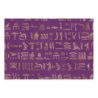 Metallic Gold Egyptian Hieroglyphs on Purple  Sheets