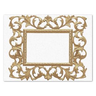 Metallic Gold Ornate Acanthus Leaf Vintage Frame  Tissue Paper