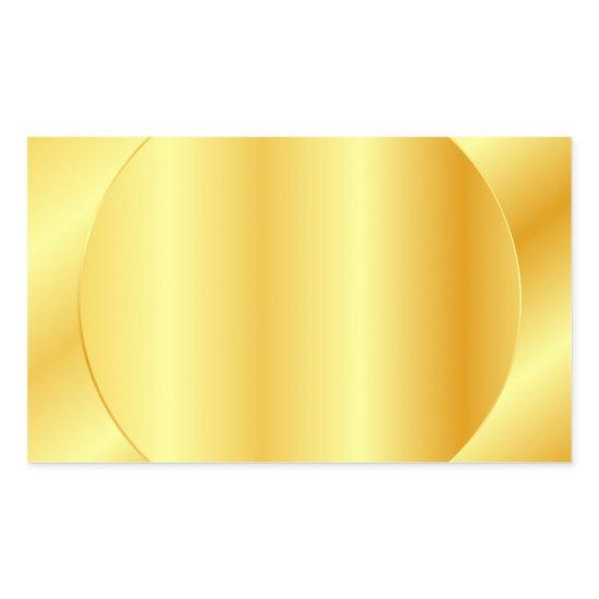 Metallic Look Faux Gold Blank Trendy Template Rectangular Sticker
