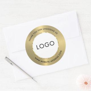 Metallic Shiny Gold Stainless Steel Look Classic Round Sticker