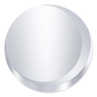 Metallic Silver Look Blank Modern Template Classic Round Sticker