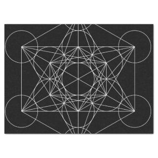 Metatron's Cube Black & White Tissue Paper