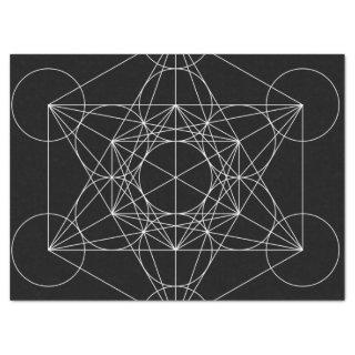 Metatron's Cube Black & White Tissue Paper