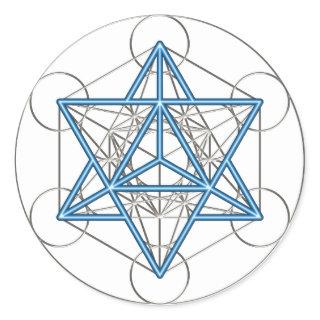 Metatrons dice - Merkaba - star tetrahedron Classic Round Sticker