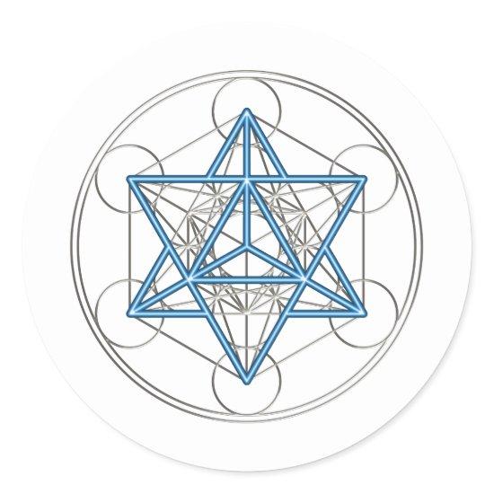 Metatrons Würfel — Merkaba — Stern Tetraeder Classic Round Sticker