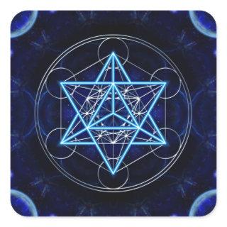 Metatrons Würfel — Merkaba — Stern Tetraeder Square Sticker