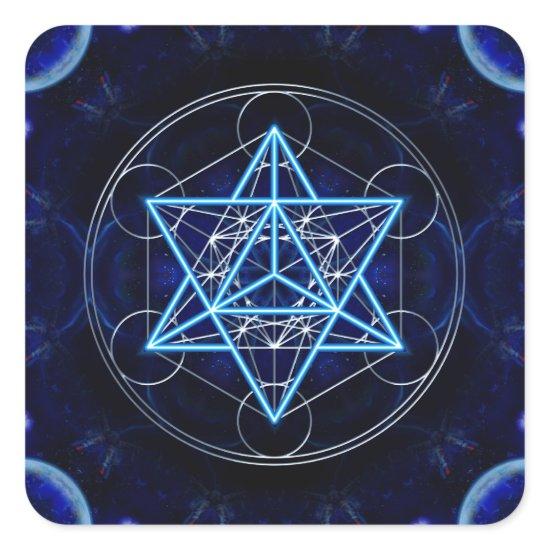 Metatrons Würfel — Merkaba — Stern Tetraeder Square Sticker