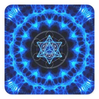 Metatrons Würfel — Merkaba — Stern Tetraeder Square Sticker