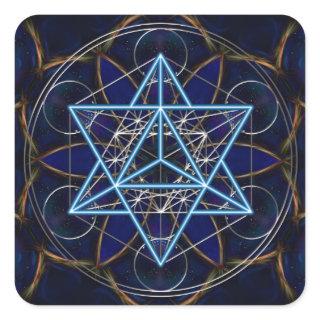 Metatrons Würfel — Merkaba — Stern Tetraeder Square Sticker