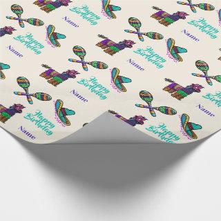 Mexican Birthday or Fiesta Gift Wrap Personalize