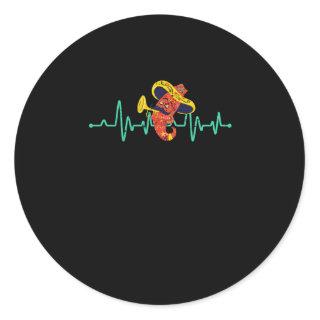 Mexican fiesta heartbeat chili sombrero classic round sticker