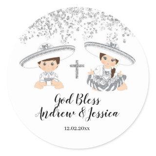 Mexican Silver Charro Boy and Girl Baptism Sticker