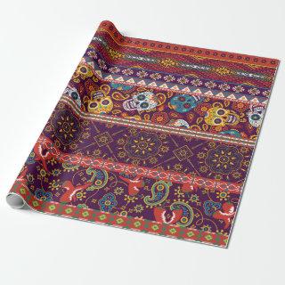 Mexican style traditional fabric patchwork abstrac