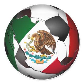 Mexico Soccer Ball Sports Classic Round Sticker