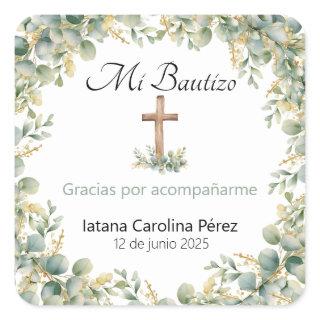 Mi Bautizo Stickers - Square Baptism Stickers