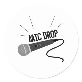 Mic Drop Classic Round Sticker