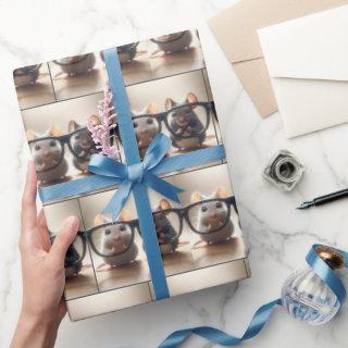 Mice Peering From Behind Black Eyeglasses