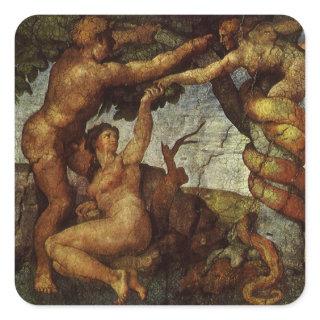 Michelangelo's Fall and Expulsion, Garden of Eden Square Sticker