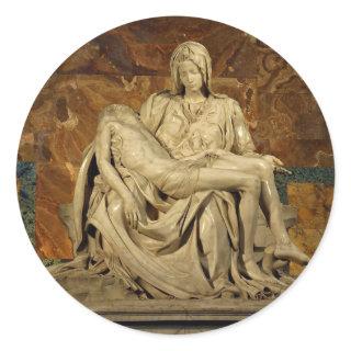 Michelangelo's Pieta in St. Peter's Basilica Classic Round Sticker
