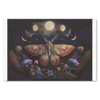 Michelle's Fluttering Moon, Colorful Moth Tissue Paper