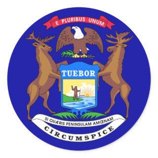 Michigan Flag Classic Round Sticker
