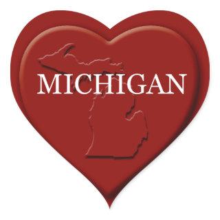 Michigan Heart Map Design Sticker