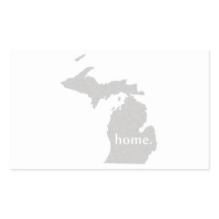 Michigan home silhouette state map rectangular sticker