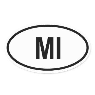 Michigan "MI" Oval Sticker