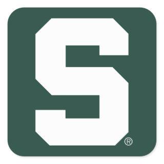 Michigan State Block S Square Sticker