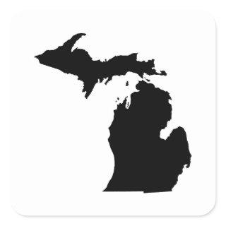 Michigan State Outline Square Sticker