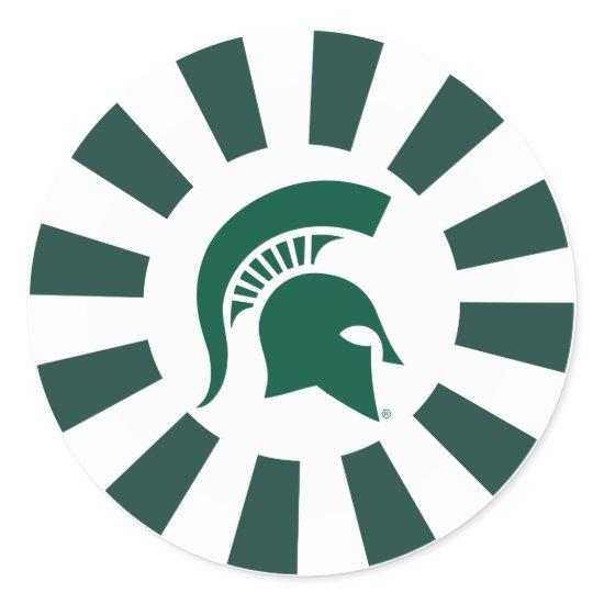 Michigan State Spartan Helmet Logo Classic Round Sticker