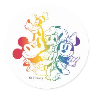 Mickey and Friends Happy Rainbow Classic Round Sticker