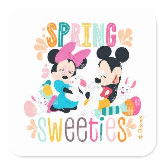 Mickey and Minnie | Spring Sweeties Square Sticker