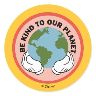 Mickey | Be Kind to Our Planet Classic Round Sticker