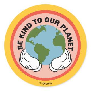 Mickey | Be Kind to Our Planet Classic Round Sticker