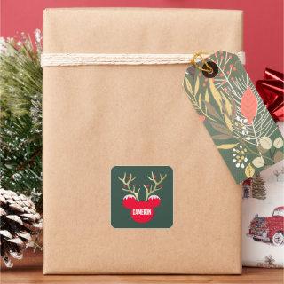 Mickey Christmas Joy | Add Your Name Square Sticker
