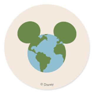 Mickey Earth Icon Classic Round Sticker
