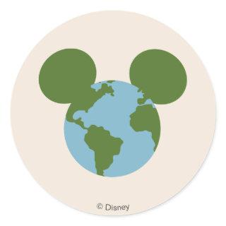 Mickey Earth Icon Classic Round Sticker