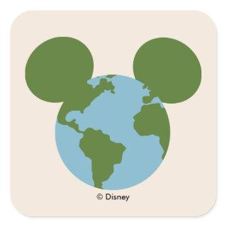 Mickey Earth Icon Square Sticker
