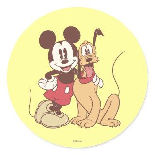 Mickey & Friends | Classic Mickey & Pluto Classic Round Sticker