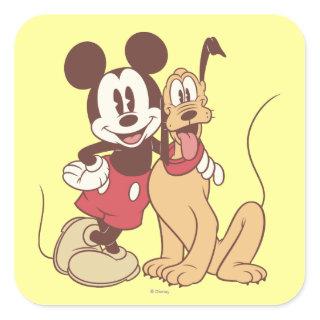 Mickey & Friends | Classic Mickey & Pluto Square Sticker