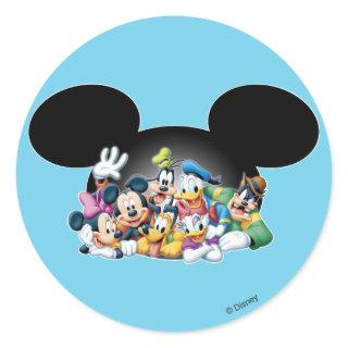 Mickey & Friends | Group in Mickey Ears Classic Round Sticker