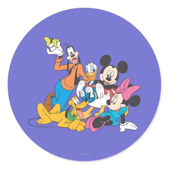 Mickey & Friends | Leaning Classic Round Sticker